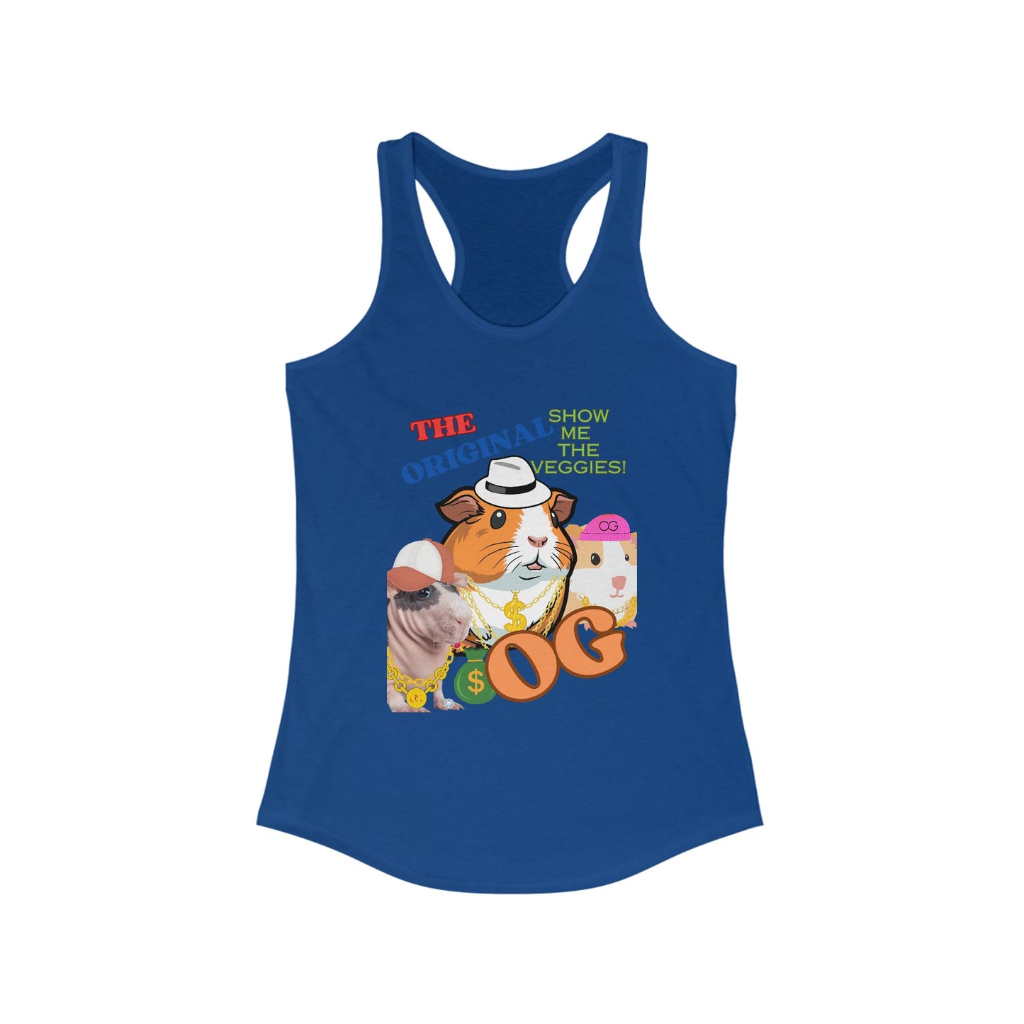 The Original OG Show Me the Veggies, Guinea Pig Women's Ideal Racerback Tank