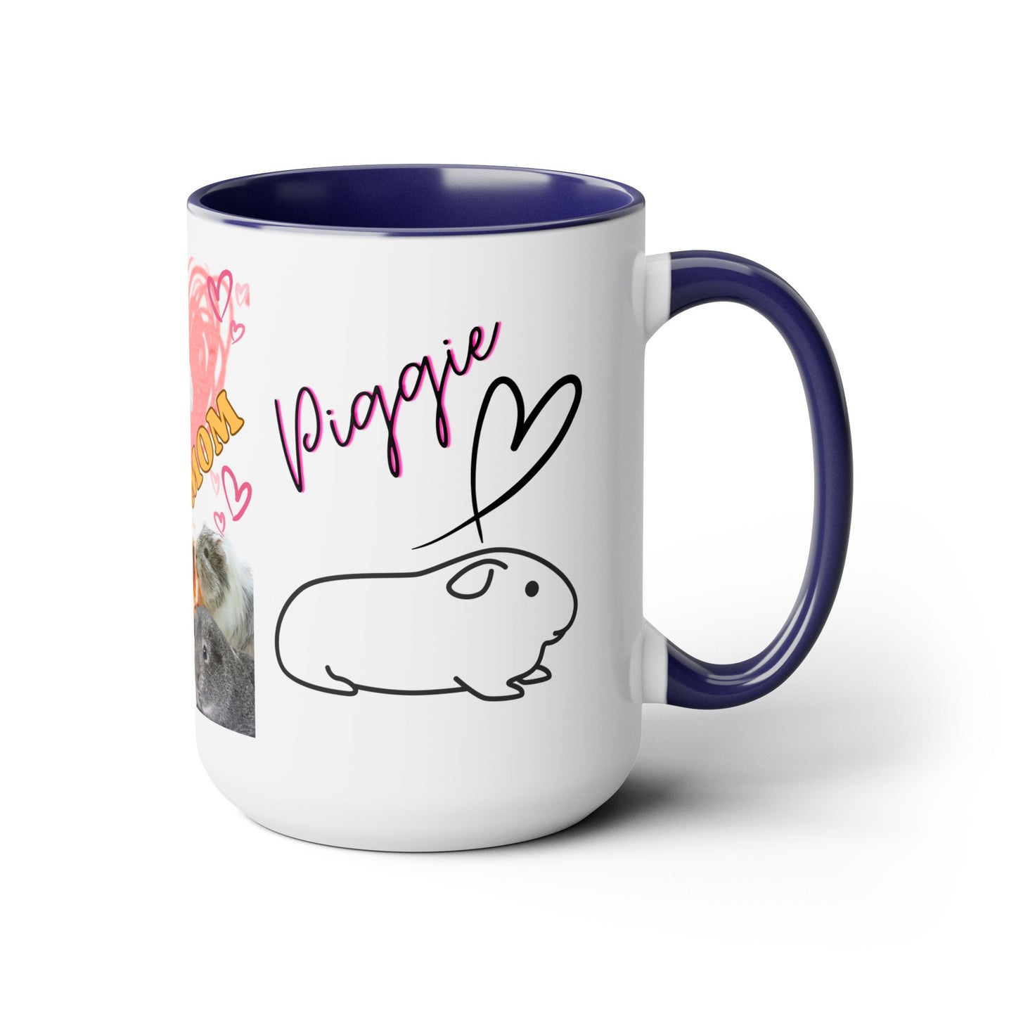 Guinea Pig Mom Two-Tone Coffee Mugs, 15oz