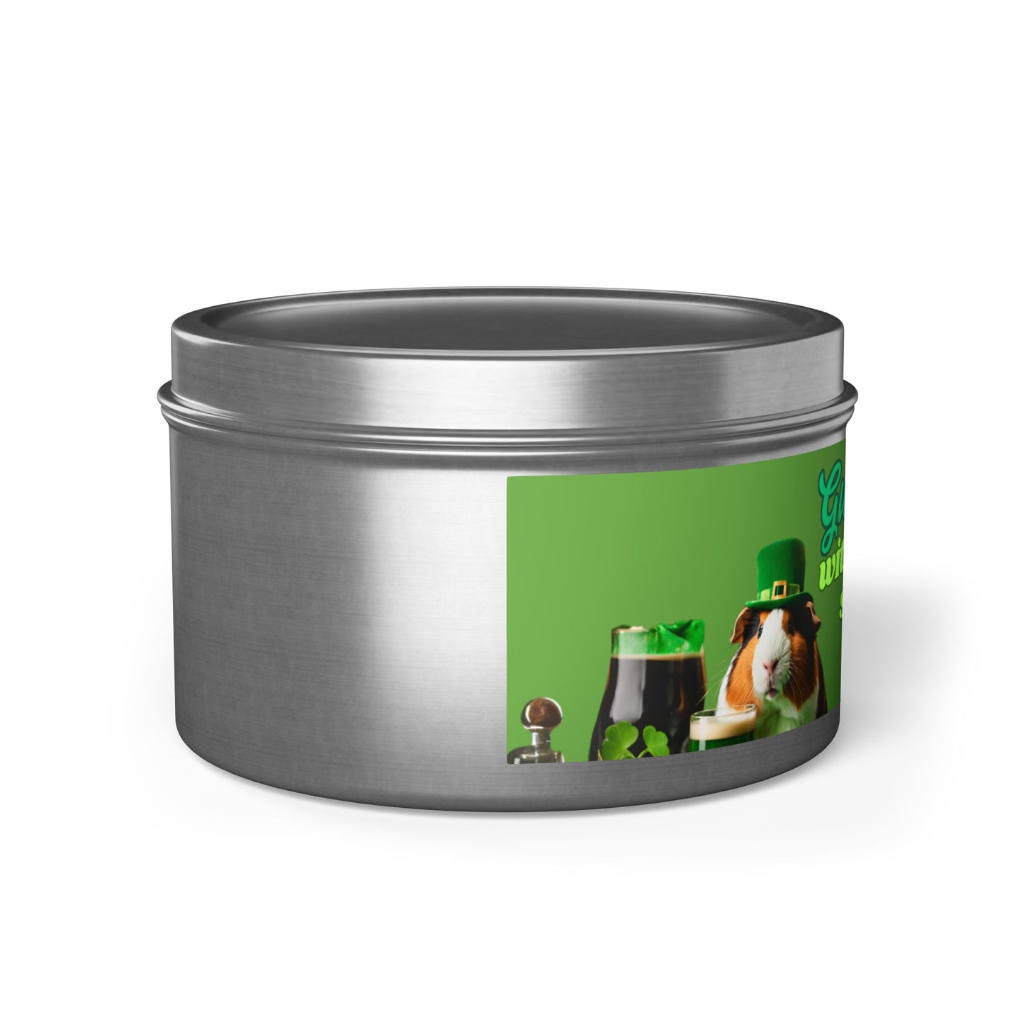 Tin Candles, Guinea Pig Holding Pint of Ale, St. Patrick's Day Decor, Irish