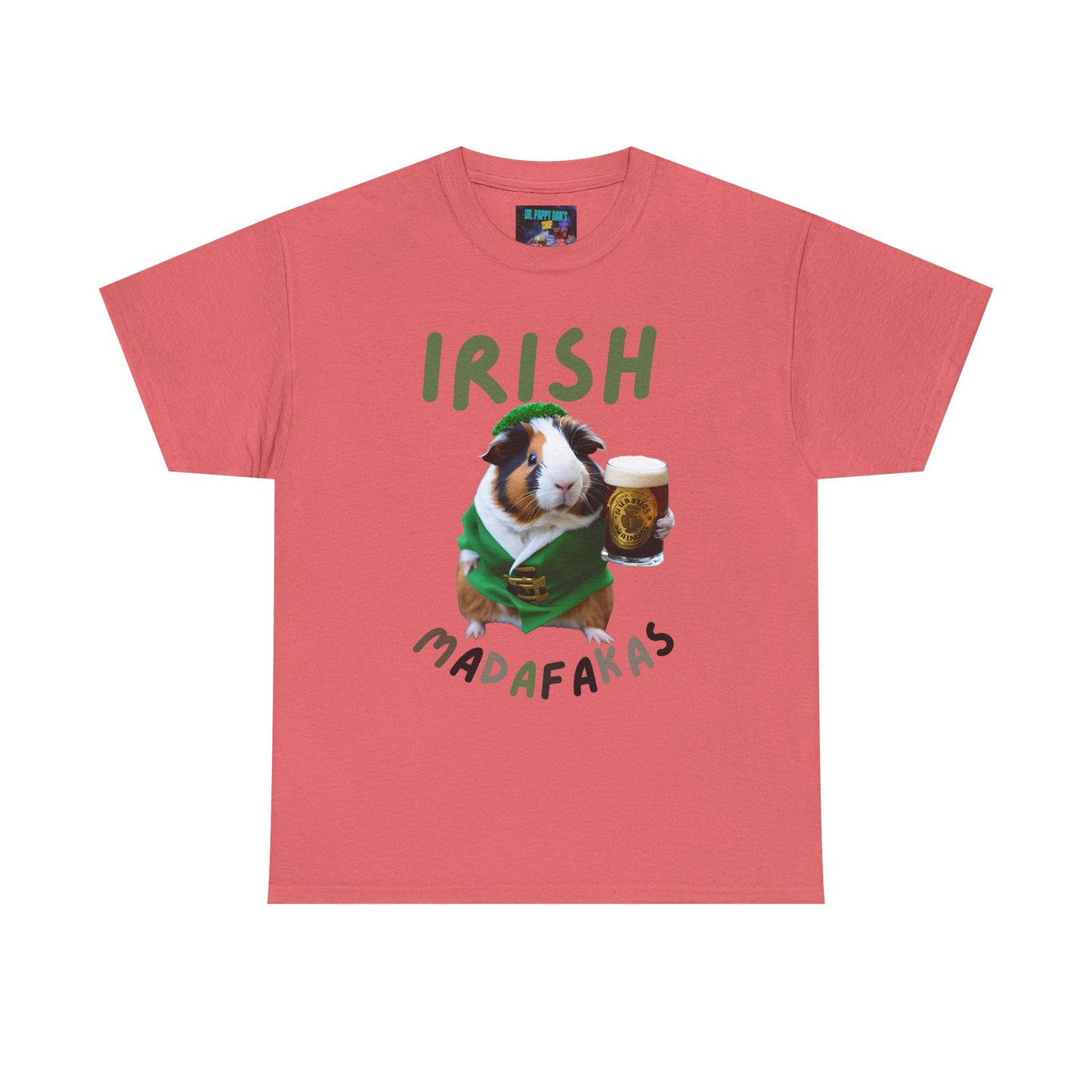 Funny Irish Madafakas Unisex Heavy Cotton Tee, Guinea Pig St. Patrick's Day Shirt, Humorous Gift for Beer Lovers, Pint Ale Tee, Saint