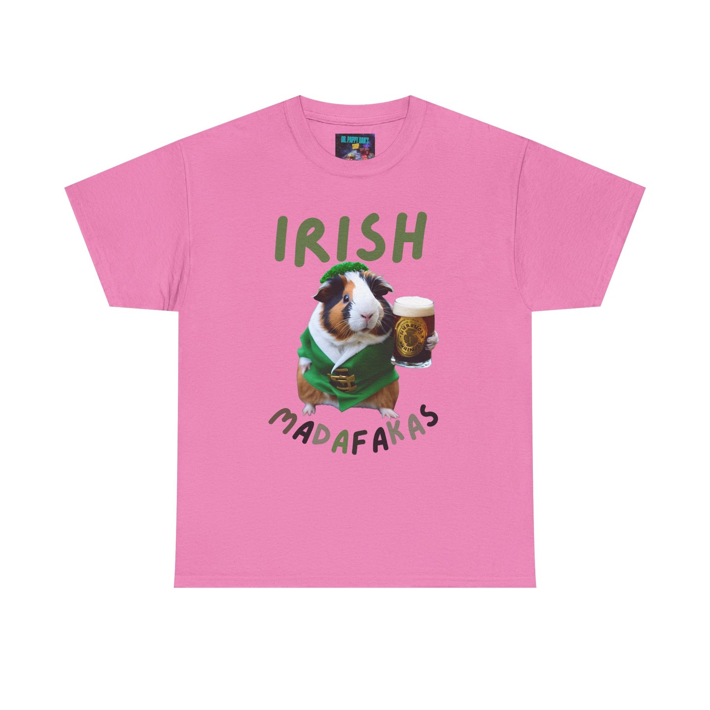 Funny Irish Madafakas Unisex Heavy Cotton Tee, Guinea Pig St. Patrick's Day Shirt, Humorous Gift for Beer Lovers, Pint Ale Tee, Saint