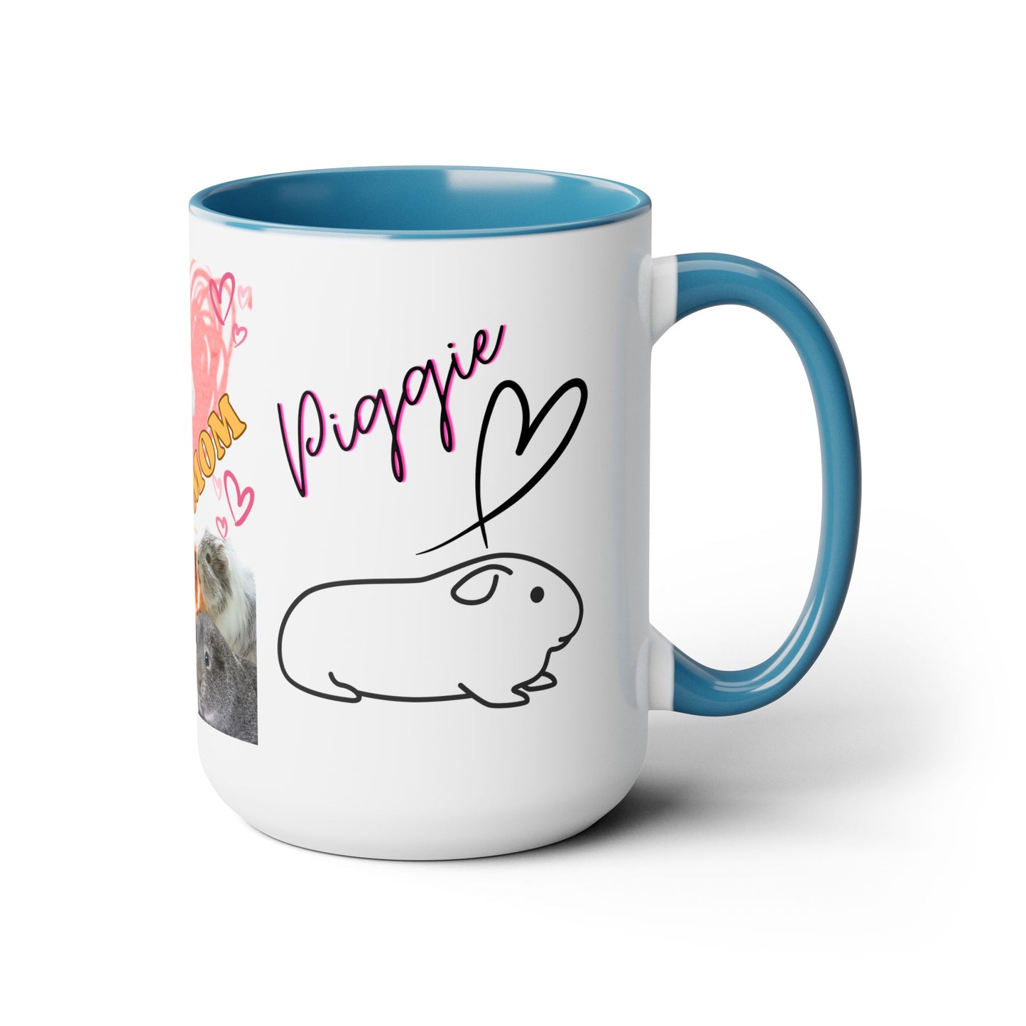 Guinea Pig Mom Two-Tone Coffee Mugs, 15oz