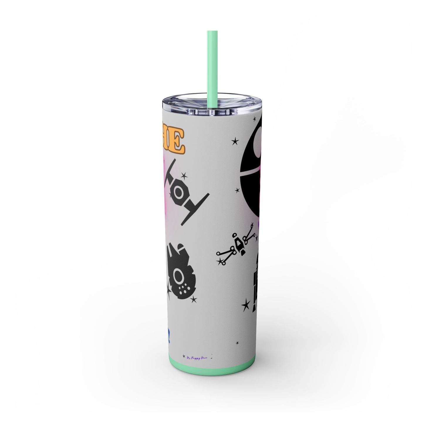 May the Squeek Be With You, Guinea Pig Star Wars Themed Skinny Tumbler with Straw, 20oz