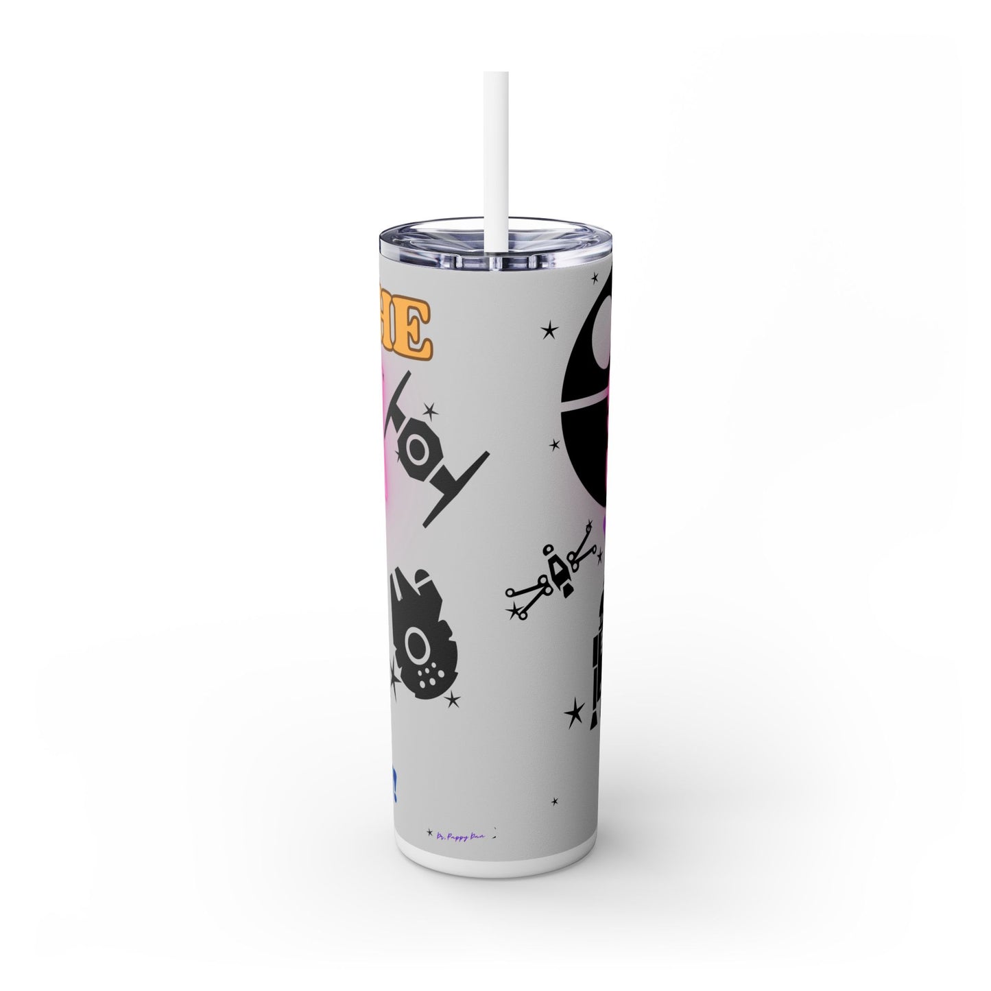 May the Squeek Be With You, Guinea Pig Star Wars Themed Skinny Tumbler with Straw, 20oz